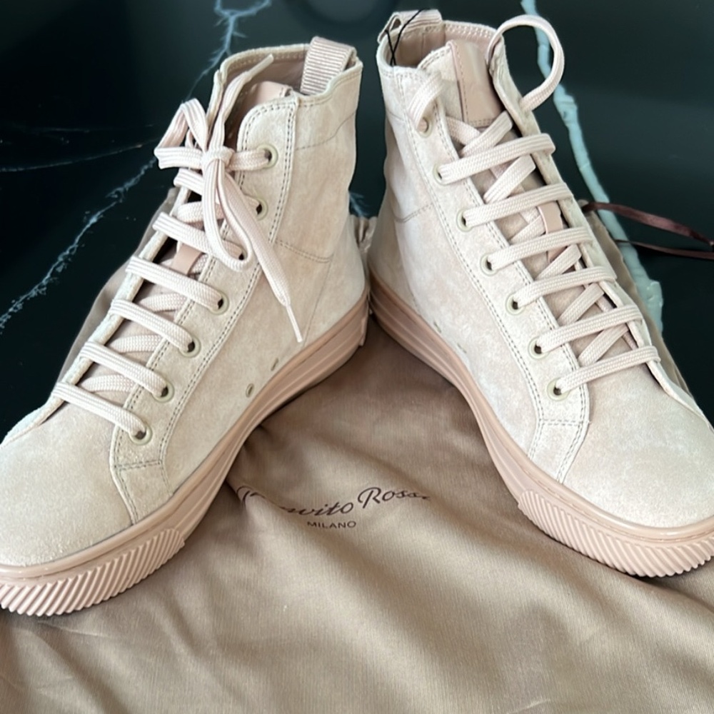 Gianvito Rossi high top suede sneakers